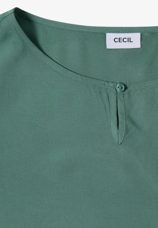 Elegante einfarbige grüne Bluse mit Cut-Out