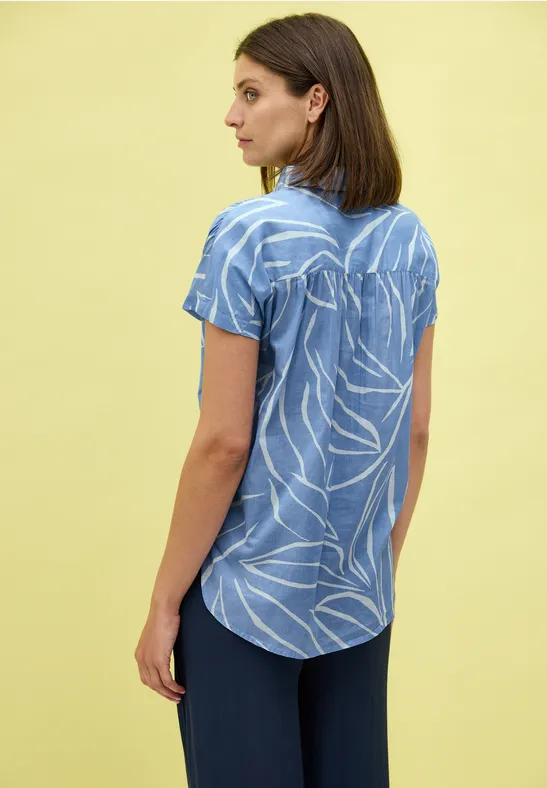 Hellblaues Baumwollhemd mit Muster