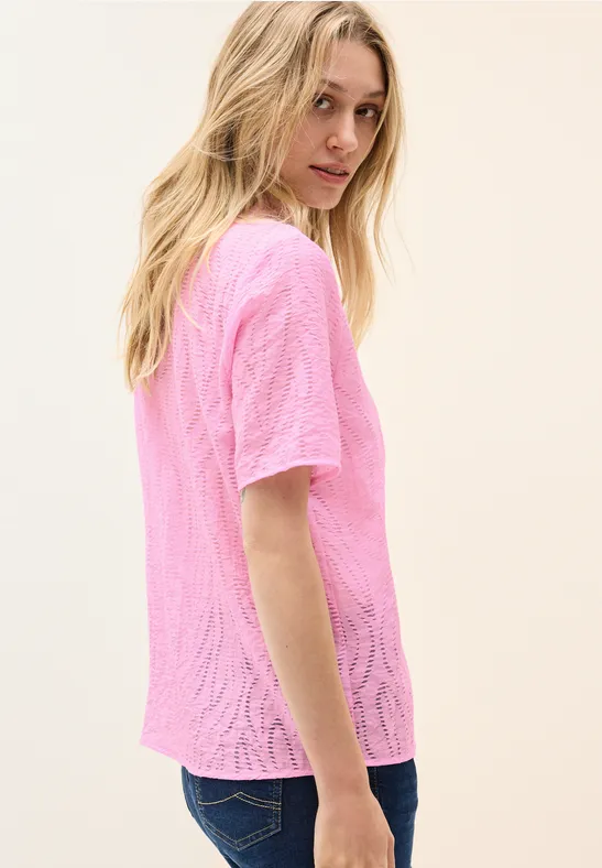 Blusenshirt mit Textur und Kragen