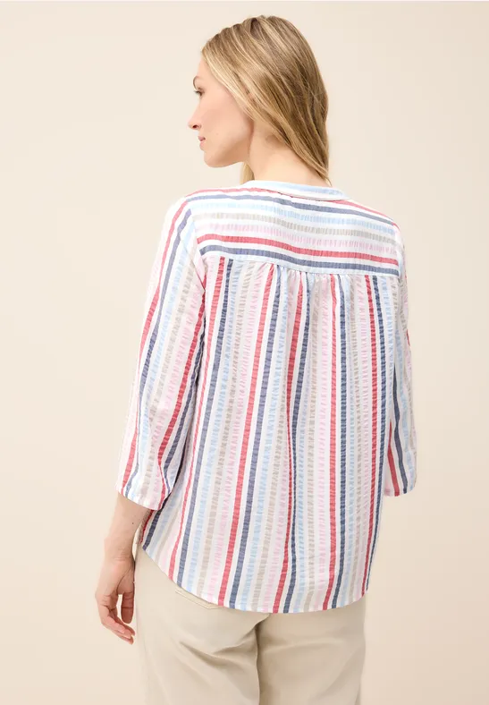 Gestreifte Bluse mit V-Ausschnitt