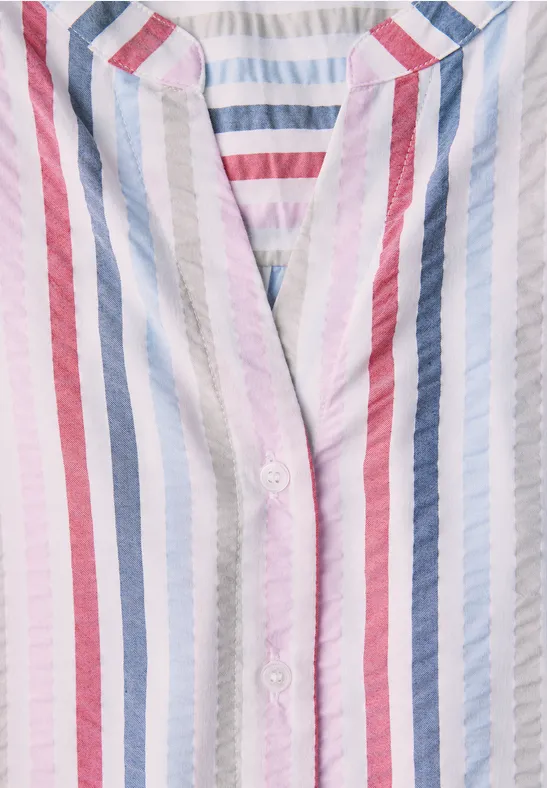 Gestreifte Bluse mit V-Ausschnitt