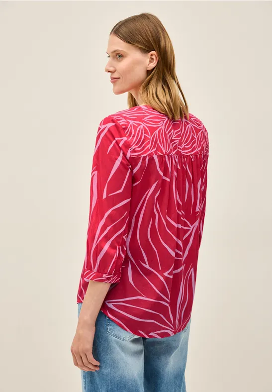 Print-Mix Bluse mit 3/4 Ärmeln