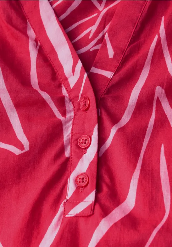 Print-Mix Bluse mit 3/4 Ärmeln