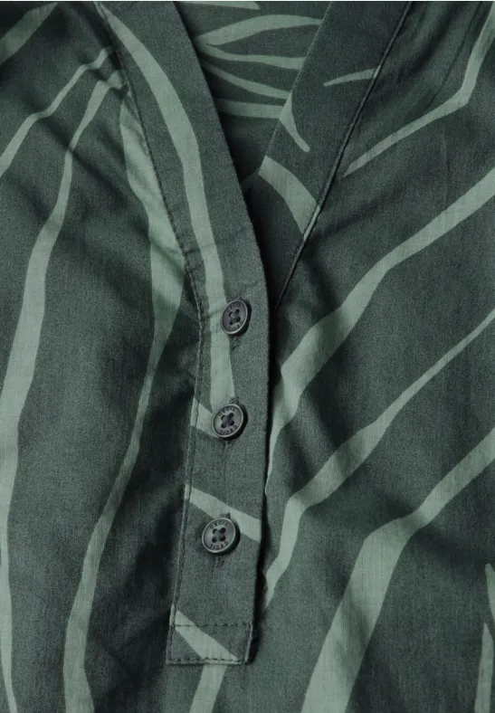 Damen Bluse mit grünem Blättermuster