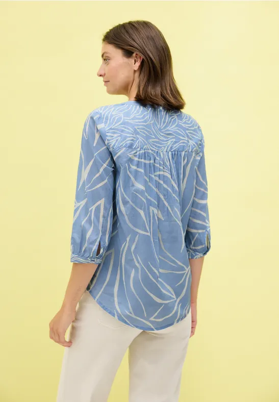 Bedruckte Baumwollmischungsbluse