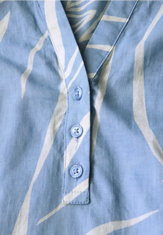 Bedruckte Baumwollmischungsbluse