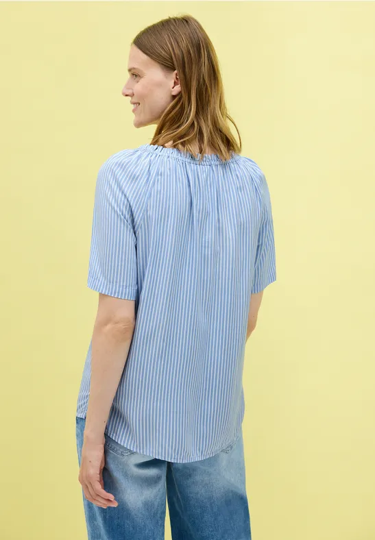 Gestreifte Bluse mit elastischem Ausschnitt