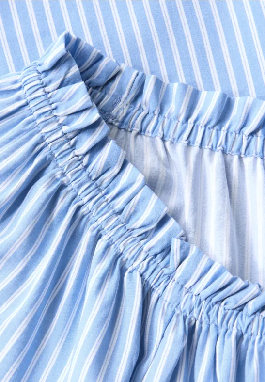 Gestreifte Bluse mit elastischem Ausschnitt