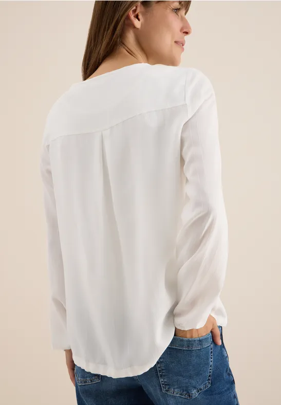 Damen Langarm Bluse mit Tunnelzug