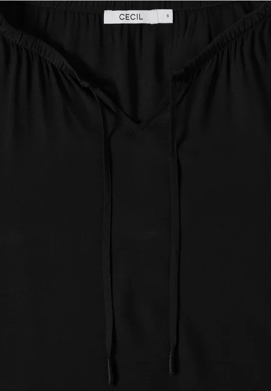 Elegante Crêpe Bluse mit Bindeband
