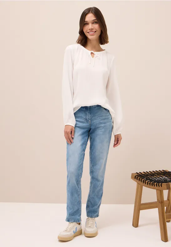 Elegante Langarm-Kreppbluse
