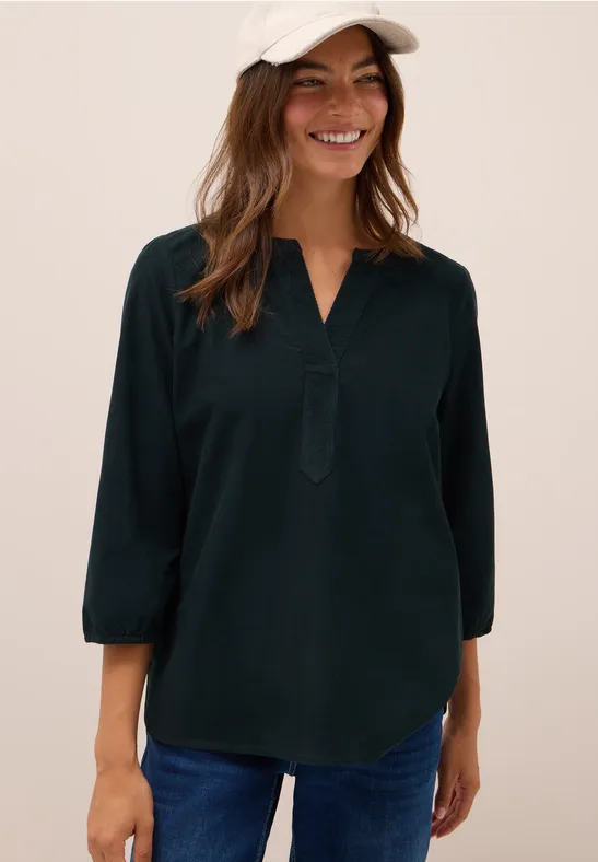 Cordbluse im entspannten Schnitt