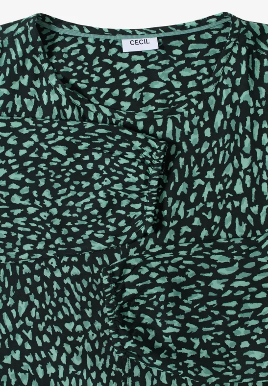 Langarm-Printbluse mit Tunnelzug