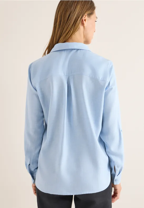 Damen Langarm Bluse mit V-Ausschnitt