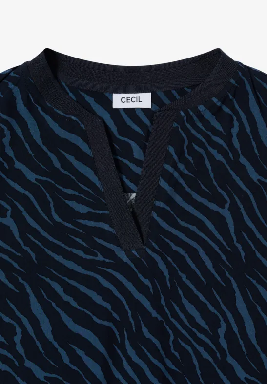 Langarmbluse mit Zebra-Print