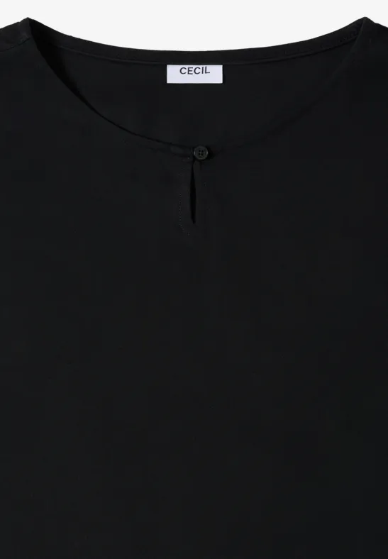 Elegante schwarze Langarmbluse