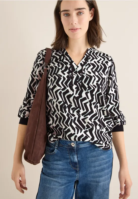 Langärmlige Bluse mit Grafikdruck