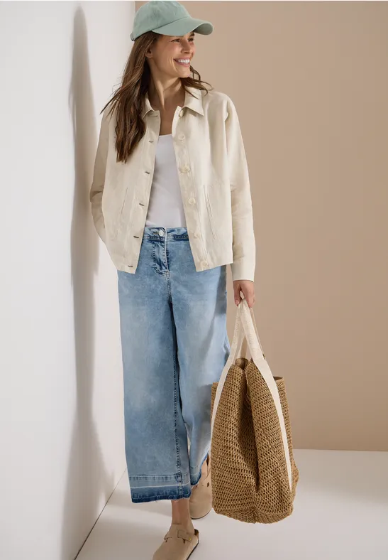 Leinenhemdjacke mit Taschen