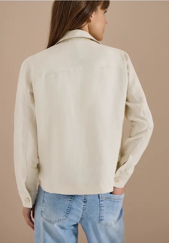 Leinenhemdjacke mit Taschen