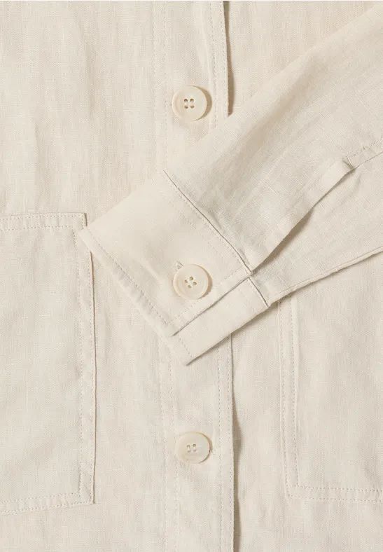 Leinenhemdjacke mit Taschen