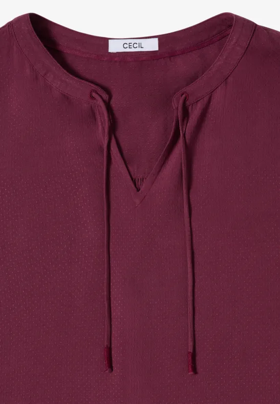 Lässige Bluse mit Schlitzkragen und 3/4-Ärmeln