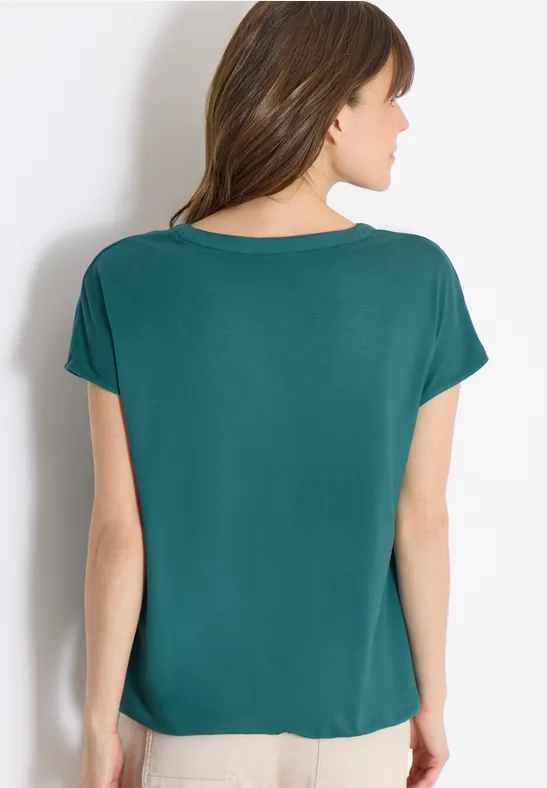 Lässiges grünes Kurzarm-Hoodie-Top