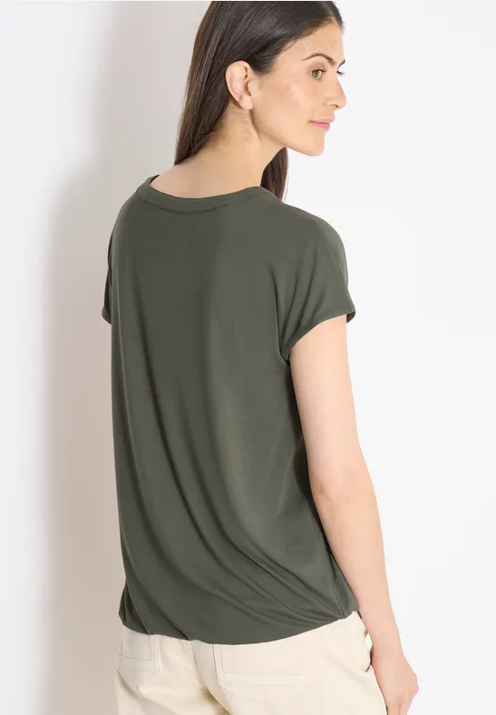 Lässiges grünes Kurzarm-Hoodie-Top