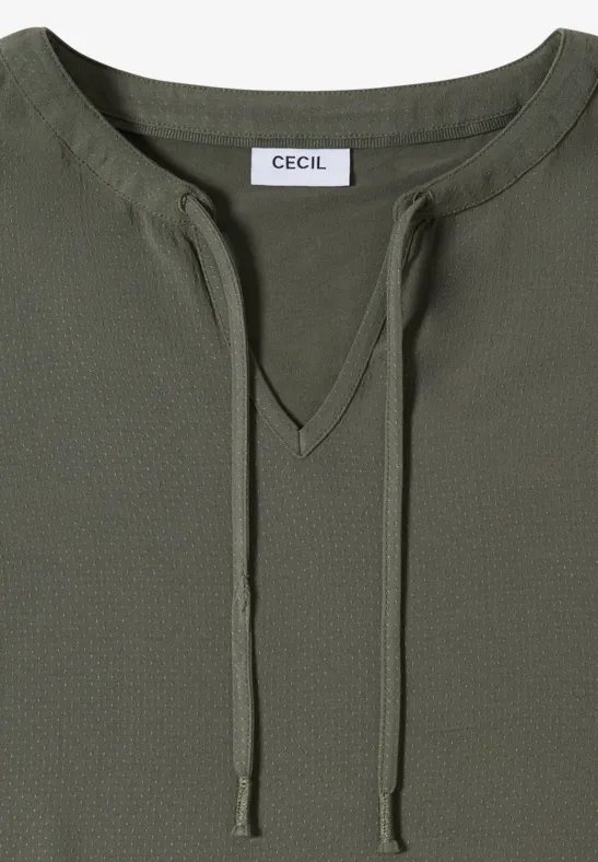 Lässiges grünes Kurzarm-Hoodie-Top
