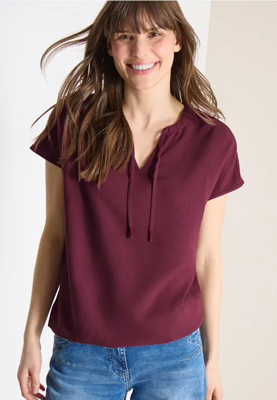 Bluse mit kurzen Ärmeln und lockerer Passform