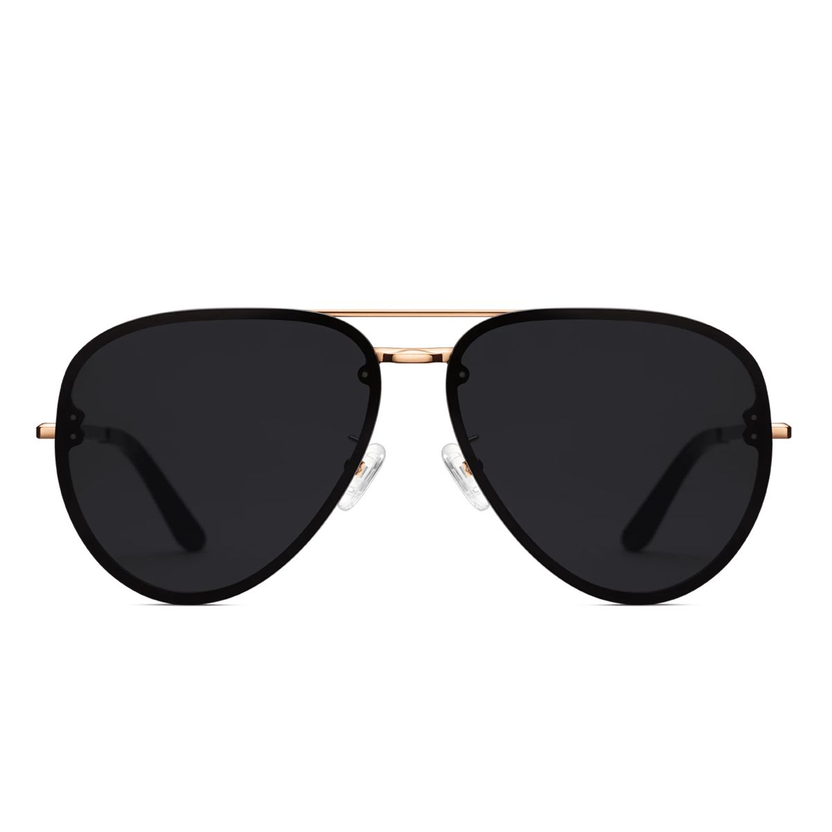 Aviator Sonnenbrille Roségold und Schwarz