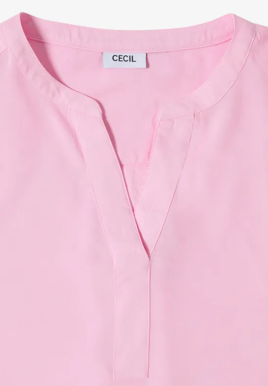 Kurzarm Bluse mit Stehkragen