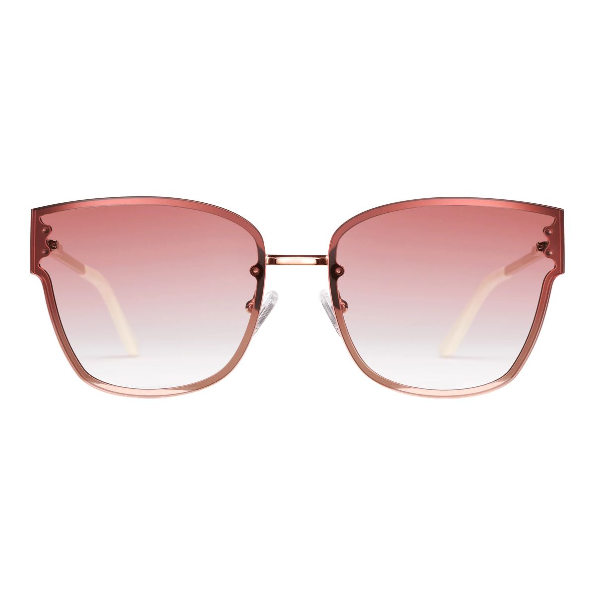 Schwarze modische Sonnenbrille mit goldener Brücke