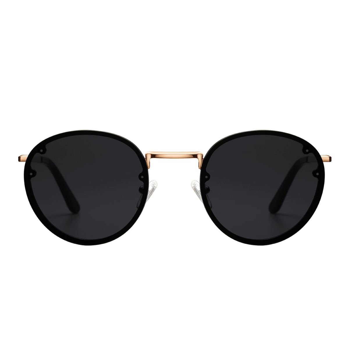 Runde Sonnenbrille mit Roségold-Rahmen