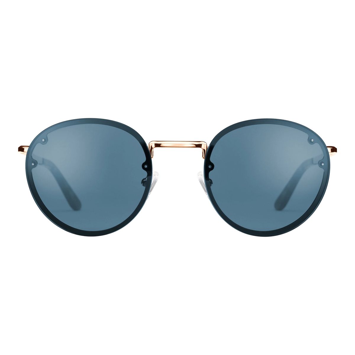 Runde Sonnenbrille mit Roségold-Rahmen