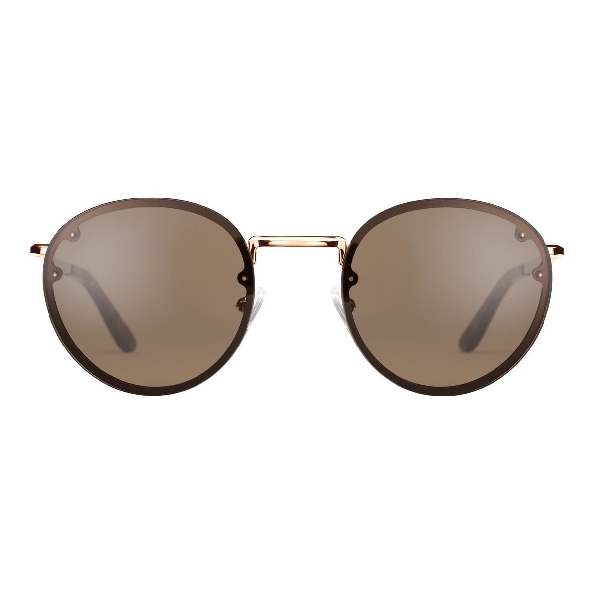 Runde Sonnenbrille mit Roségold-Rahmen