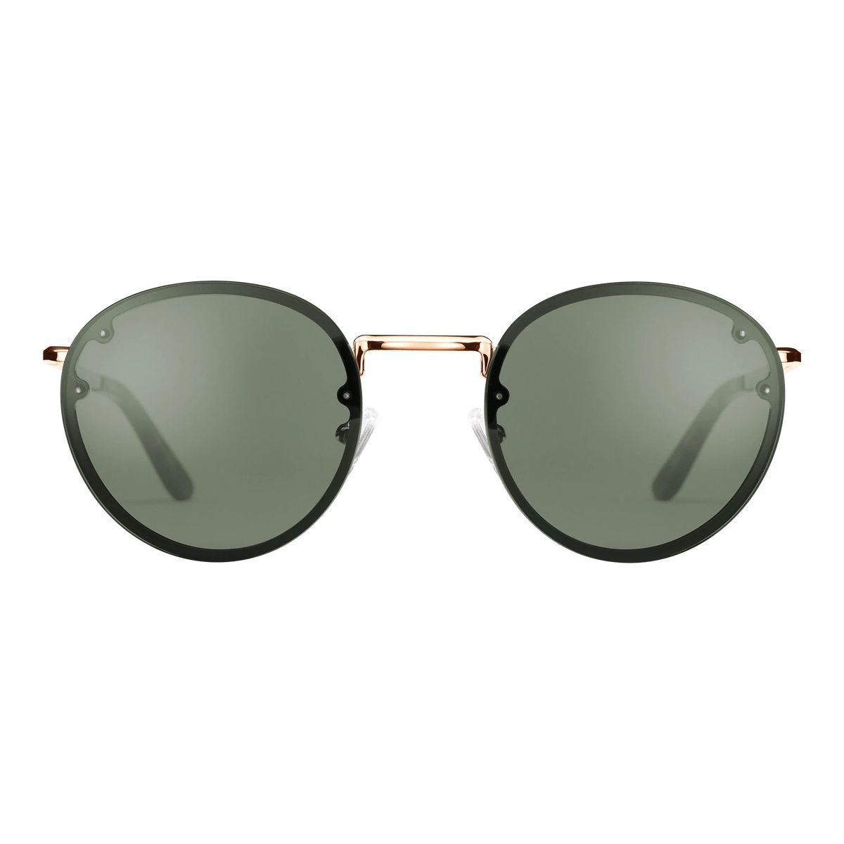 Runde Sonnenbrille mit Roségold-Rahmen