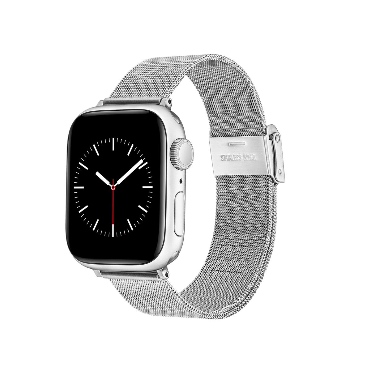 Silbernes Mesh Smartwatch Armband 18mm