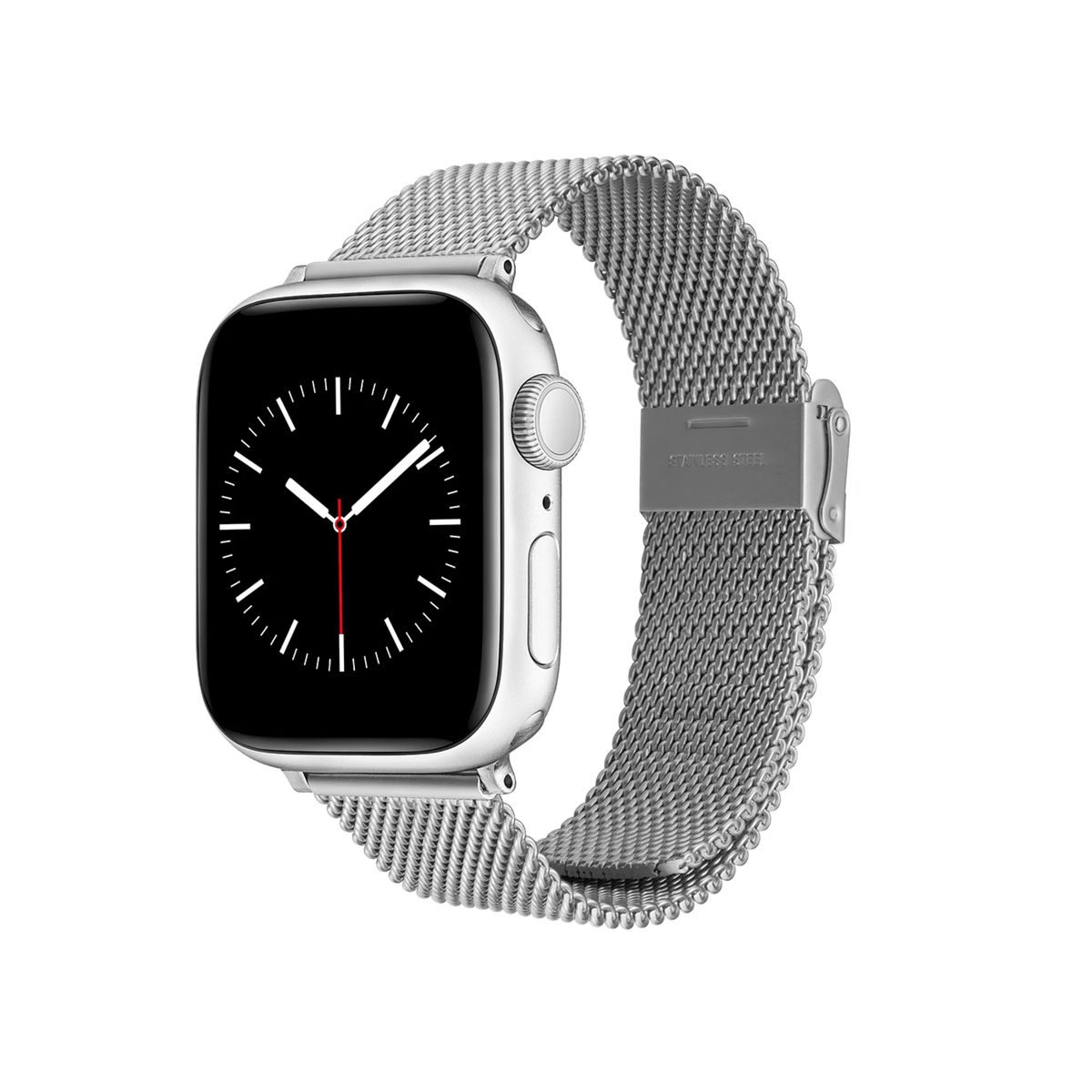 Silbernes Mesh Smartwatch-Armband