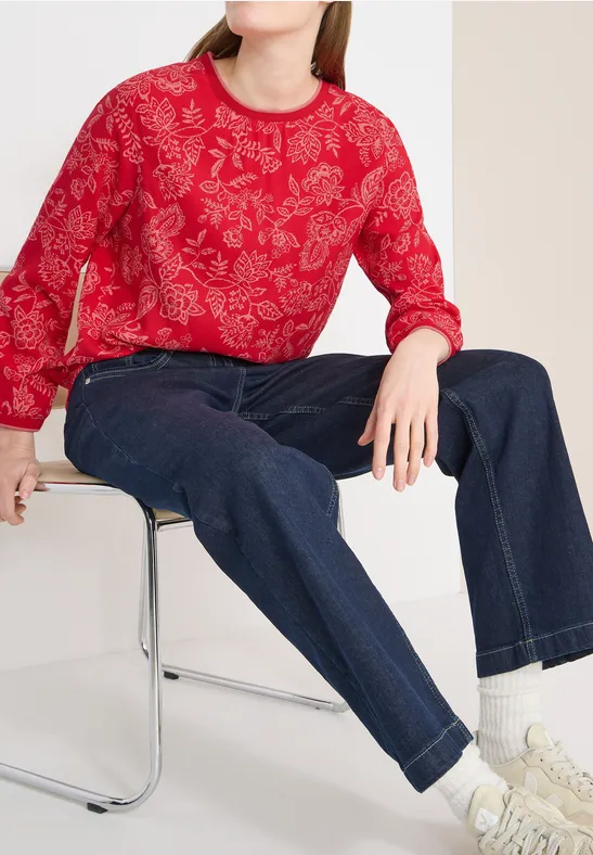 Bedruckte Langarm Casual Bluse