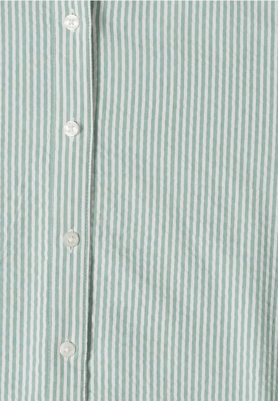 Damen Seersucker Bluse mit Knoten