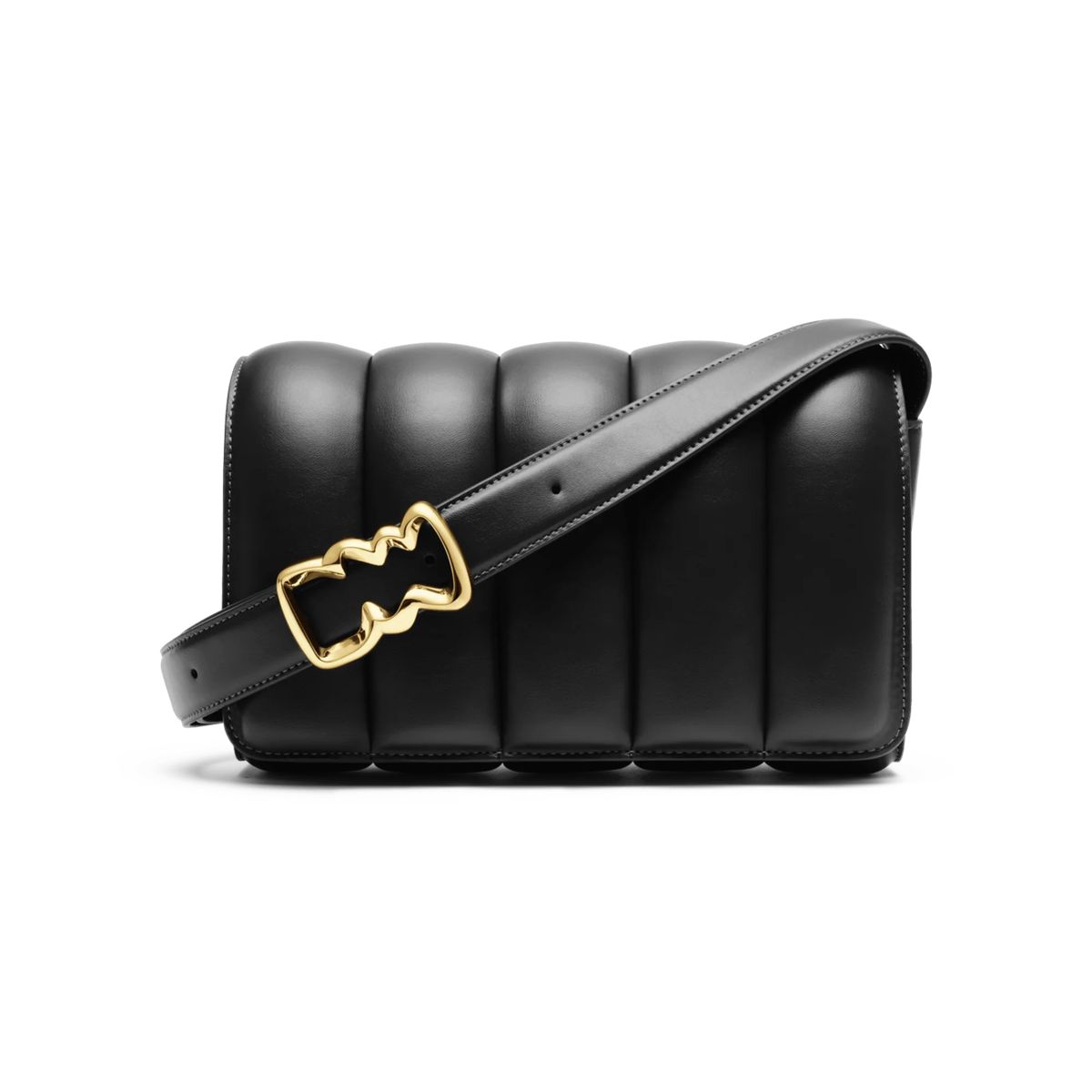 Gepolsterte Umschlag-Schultertasche mit Schnalle