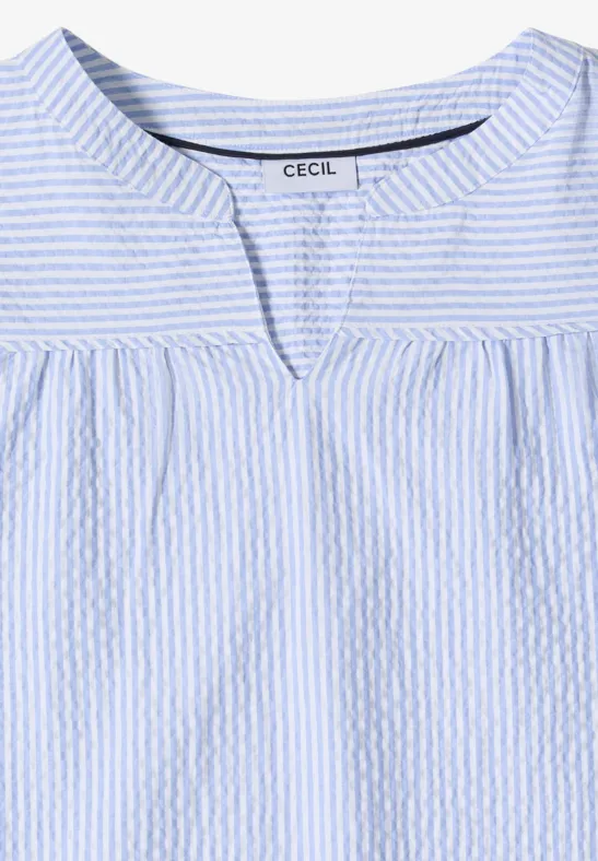 Gestreifte Seersucker 3/4-Arm Tunika