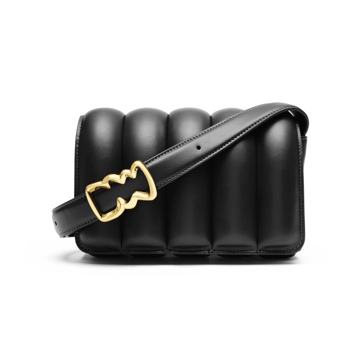 Gepolsterte Ledertasche mit Schnalle