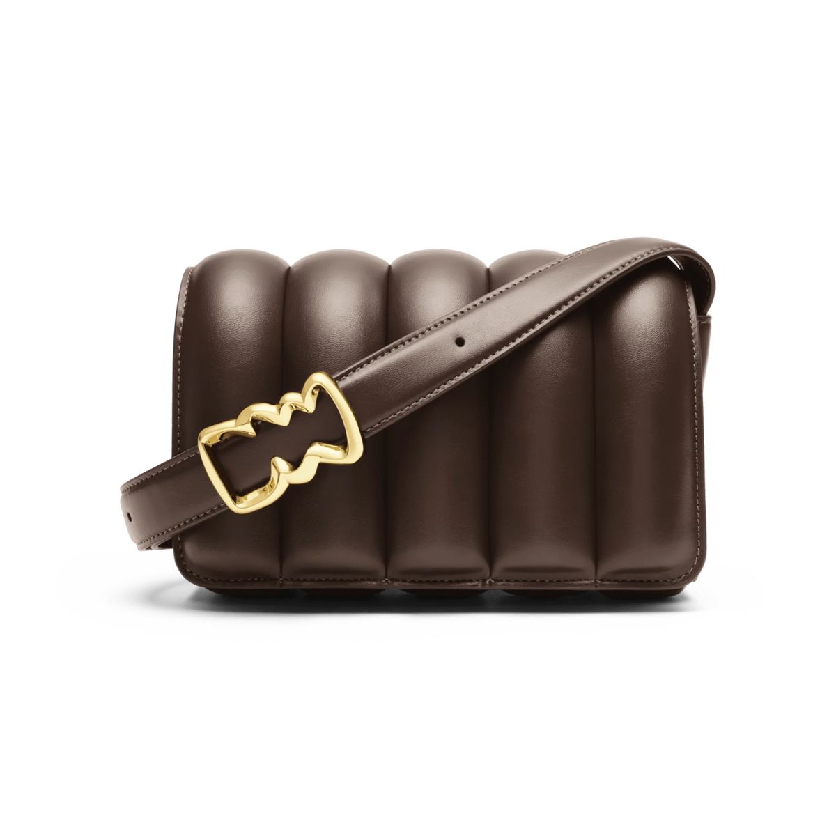 Gepolsterte Schultertasche mit Schnallenriemen