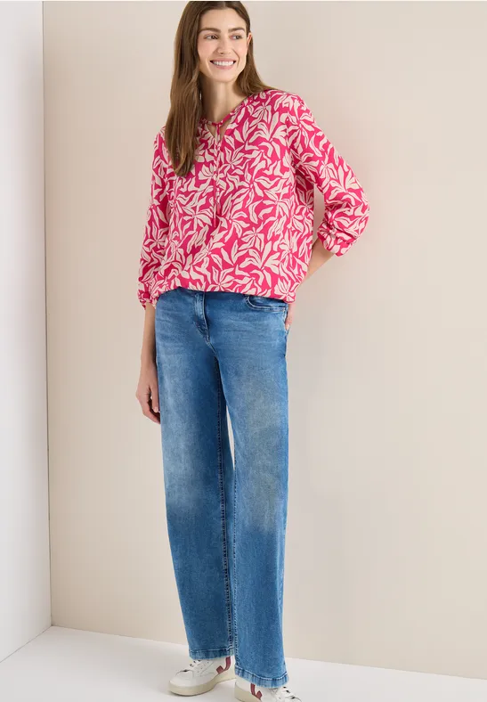 Langarmbluse mit floralem Print