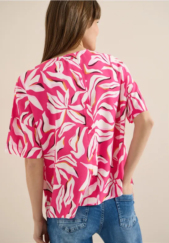 Kurzarm Bluse mit Blumenmuster