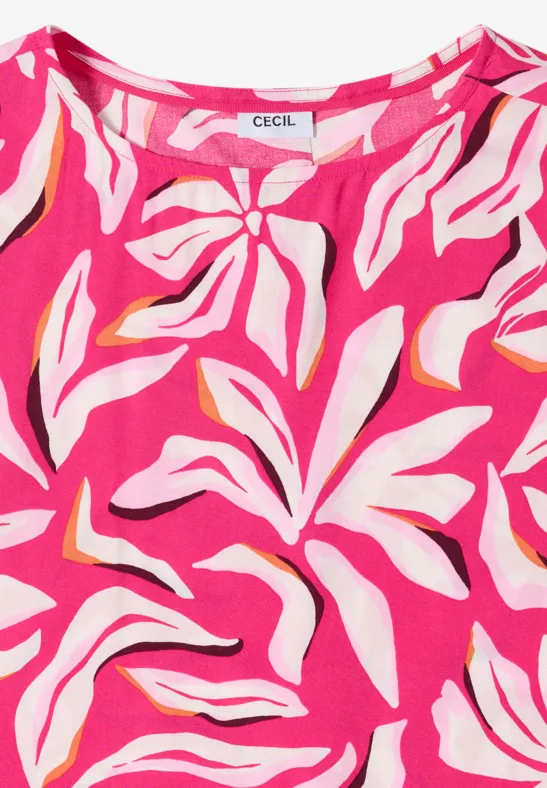Kurzarm Bluse mit Blumenmuster