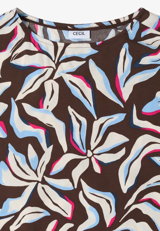 Kurzärmelige Bluse mit floralem Muster