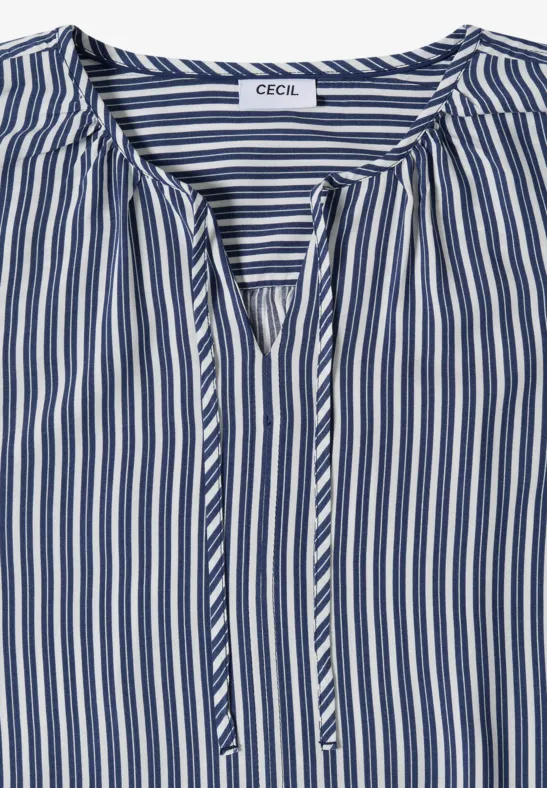 Gestreifte 3/4-Arm Tunika Bluse