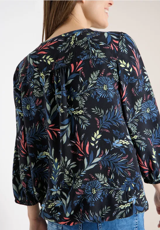 Bluse mit Blumenmuster und 3/4-Ärmeln